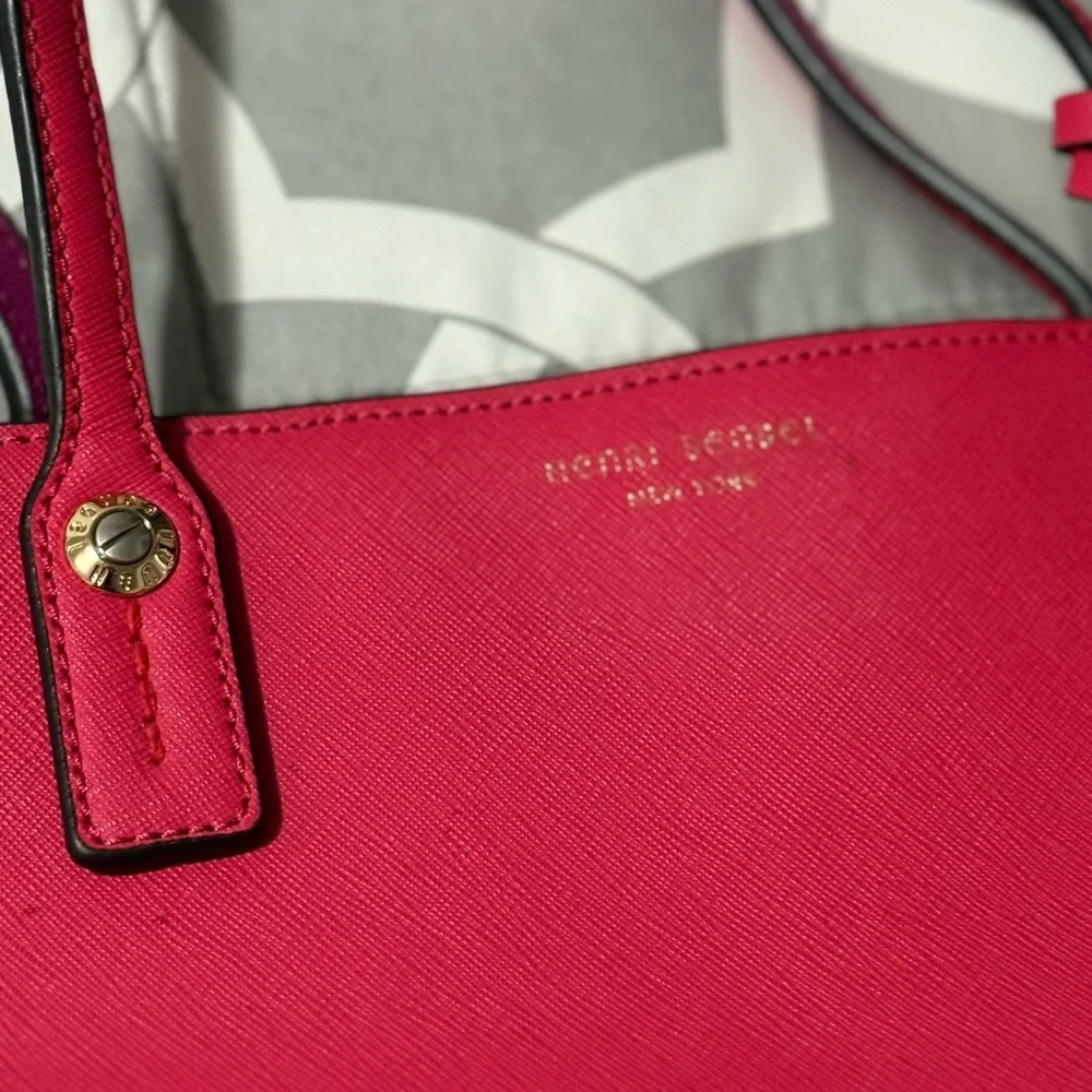 Henri Bendel Pink Saffiano Tote